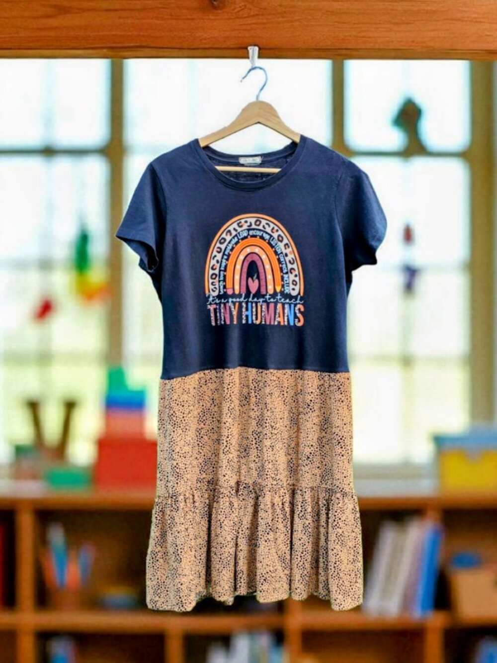 Upcycled Its a Good Day To Teach Tiny Humans Teacher Dress M